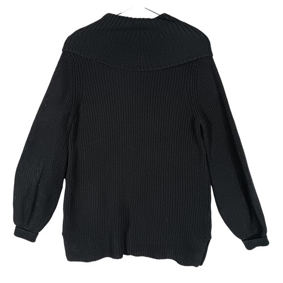Eight Eight Eight Chunky Sweater Size Large Cowl Neck Black Long Sleeve - Picture 3 of 4